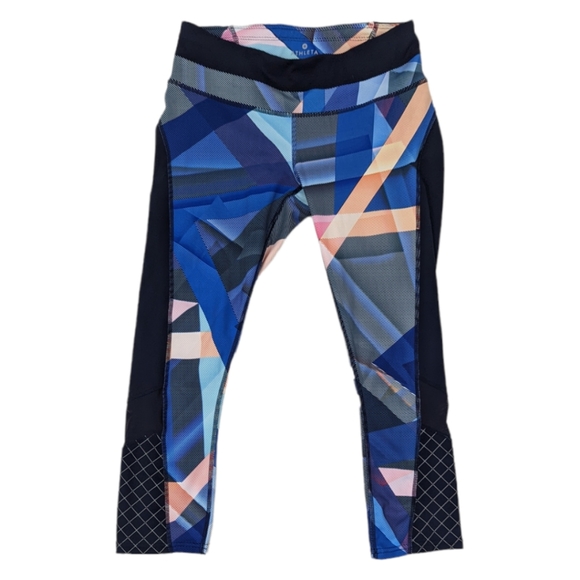 Athleta Sonar Capri Leggings Athletic Pants Womens XS Geo Workout Running Crop - Picture 2 of 11